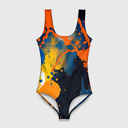 Купальник-боди 3D женский Краска на стене, цвет: 3D-принт
