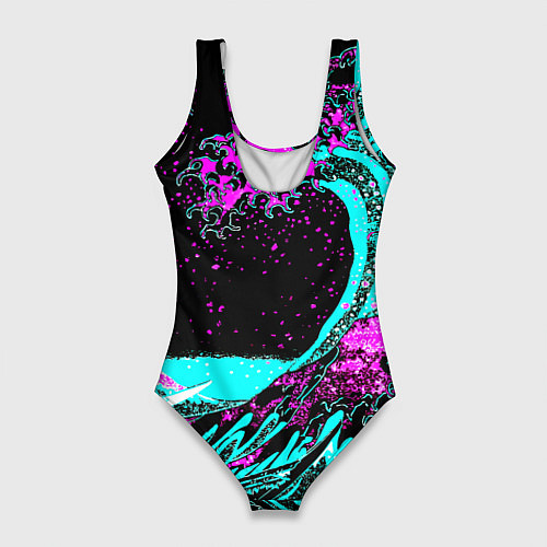 Женский купальник-боди Doom самураи неоновая волна / 3D-принт – фото 2