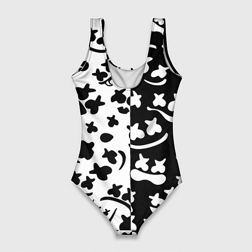 Женский купальник-боди Doom x Marshmello pattern / 3D-принт – фото 2