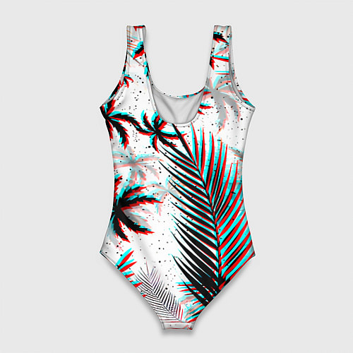 Женский купальник-боди Doom тропики глитч / 3D-принт – фото 2