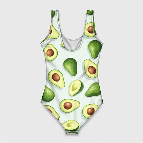 Женский купальник-боди Авокадо - паттерн / 3D-принт – фото 2