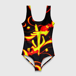 Женский купальник-боди Doom dragon steel fire