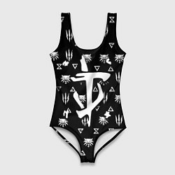 Женский купальник-боди Doom ведьмак логотипы