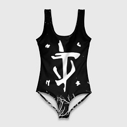 Женский купальник-боди Doom белые деревья