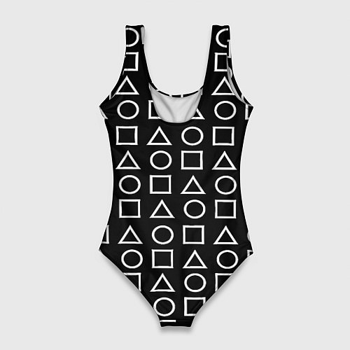 Женский купальник-боди Doom geometry pattern / 3D-принт – фото 2