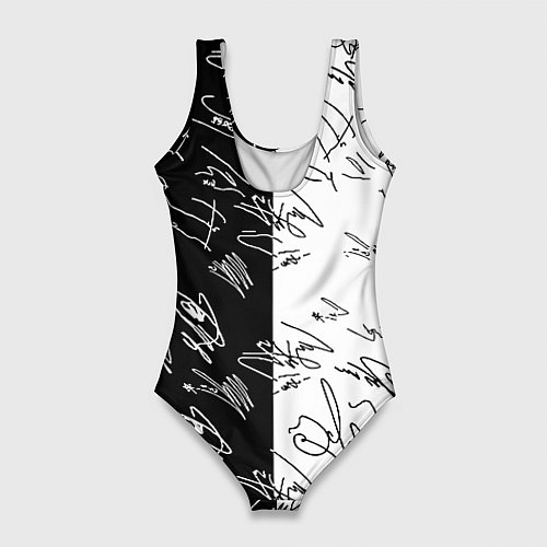 Женский купальник-боди Doom автографы / 3D-принт – фото 2