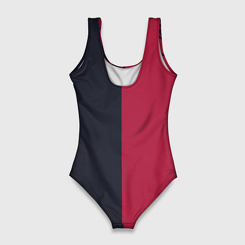 Женский купальник-боди Солнце красно-синее / 3D-принт – фото 2