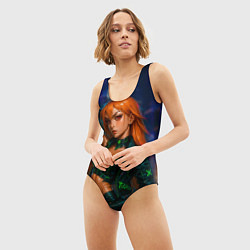 Купальник-боди 3D женский Нами киберпанк реализм, цвет: 3D-принт — фото 2