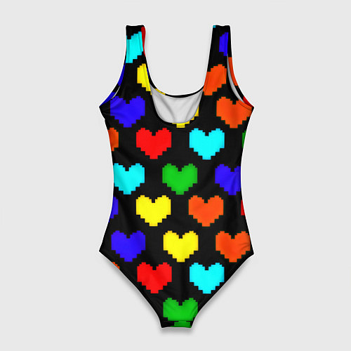 Женский купальник-боди Doom love pixel pattern / 3D-принт – фото 2