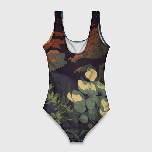 Женский купальник-боди Металл арт - долина - череп / 3D-принт – фото 2