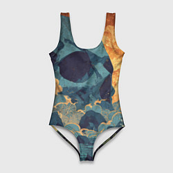 Купальник-боди 3D женский Металл арт - долина - череп, цвет: 3D-принт