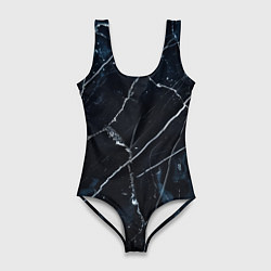 Женский купальник-боди Темно синий гранж