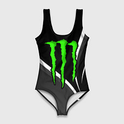 Купальник-боди 3D женский Monster energy - monochrome, цвет: 3D-принт