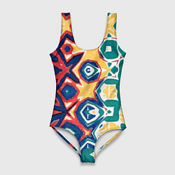 Купальник-боди 3D женский Метаморфоза цвета и узора, цвет: 3D-принт