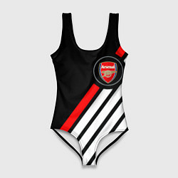 Купальник-боди 3D женский Арсенал геометрия полосы, цвет: 3D-принт