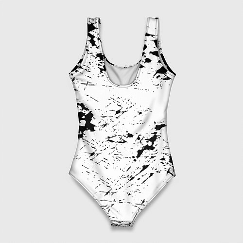 Женский купальник-боди Borussia черно белые краски / 3D-принт – фото 2