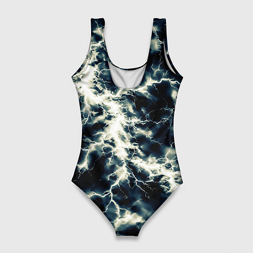 Женский купальник-боди Чёрно-синий разряд абстракция / 3D-принт – фото 2