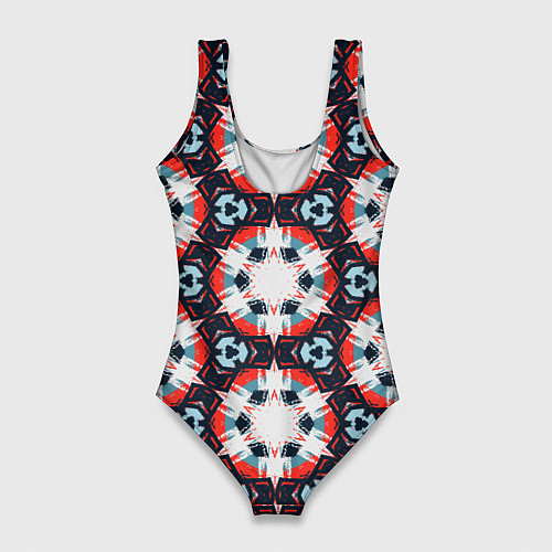 Женский купальник-боди Звездный узор в шестиугольниках / 3D-принт – фото 2