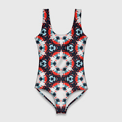 Женский купальник-боди Звездный узор в шестиугольниках