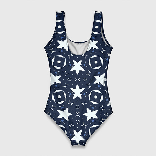 Женский купальник-боди Звезды, квадраты, сердечки / 3D-принт – фото 2