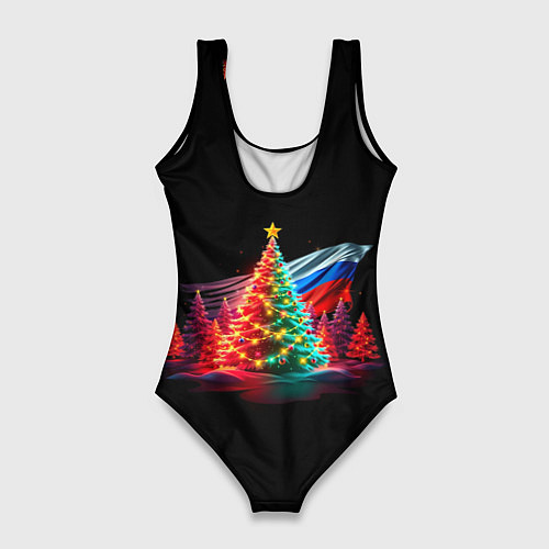 Женский купальник-боди Ёлочные чудеса / 3D-принт – фото 2