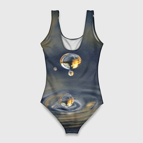 Женский купальник-боди Акварельная Царевна-лягушка и капля / 3D-принт – фото 2