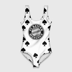 Купальник-боди 3D женский Bayern Mnchen пики, цвет: 3D-принт
