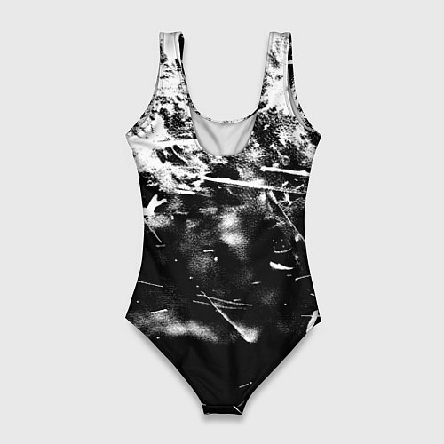 Женский купальник-боди Bayern Mnchen черно белая бумага / 3D-принт – фото 2