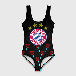 Женский купальник-боди Бавария Мюнхен розы паттерн