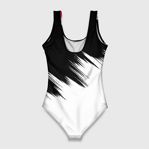 Женский купальник-боди Бавария Мюнхен черно белые штрихи / 3D-принт – фото 2