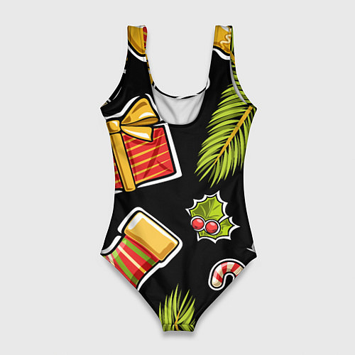 Женский купальник-боди Рождественский вайб / 3D-принт – фото 2