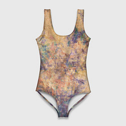 Женский купальник-боди Абстракция - pink marble with blue flecks