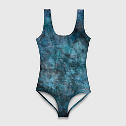 Купальник-боди 3D женский Абстракция - dark blue, цвет: 3D-принт