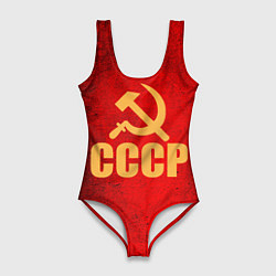Купальник-боди 3D женский СССР - символика, цвет: 3D-принт