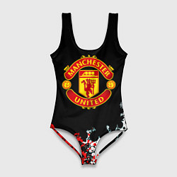 Женский купальник-боди Манчестер Юнайтед краски абстрактные