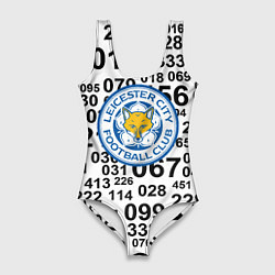 Купальник-боди 3D женский Лестер сити цифры символы, цвет: 3D-принт