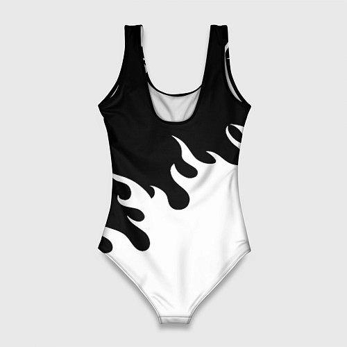 Женский купальник-боди Ювентус огонь текстура / 3D-принт – фото 2