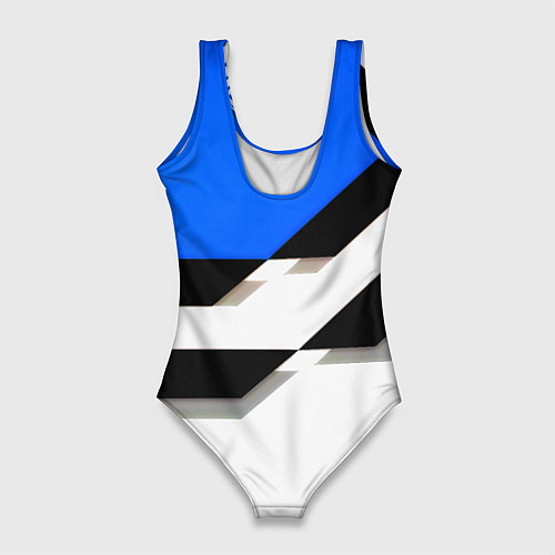 Женский купальник-боди Лестер сити геометрия полосы / 3D-принт – фото 2