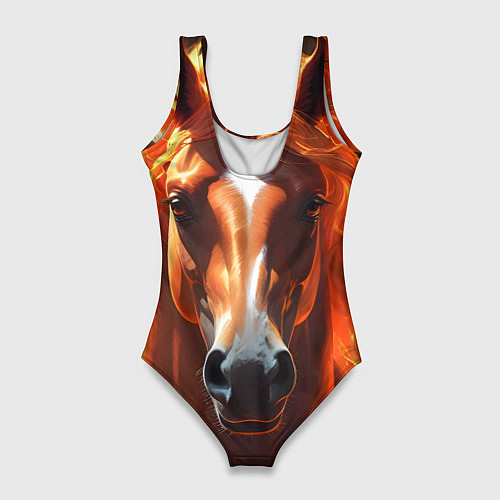 Женский купальник-боди Статная огненная лошадь / 3D-принт – фото 2