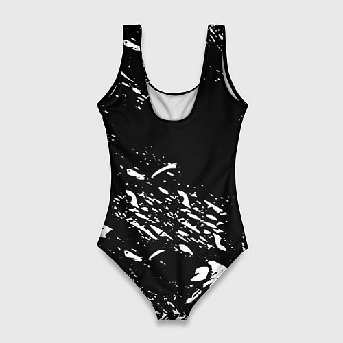 Женский купальник-боди Juventus белые штрихи красок / 3D-принт – фото 2