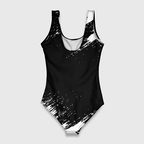 Женский купальник-боди Реал Мадрид черно белые краски / 3D-принт – фото 2