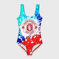 Женский купальник-боди Манчестер Юнайтед неон