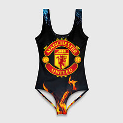 Женский купальник-боди Манчестер Юнайтед лёд и огонь