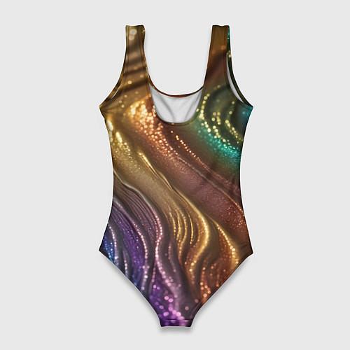 Женский купальник-боди Сморщенные складочки жидкости / 3D-принт – фото 2