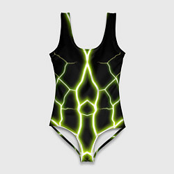 Женский купальник-боди Color green black