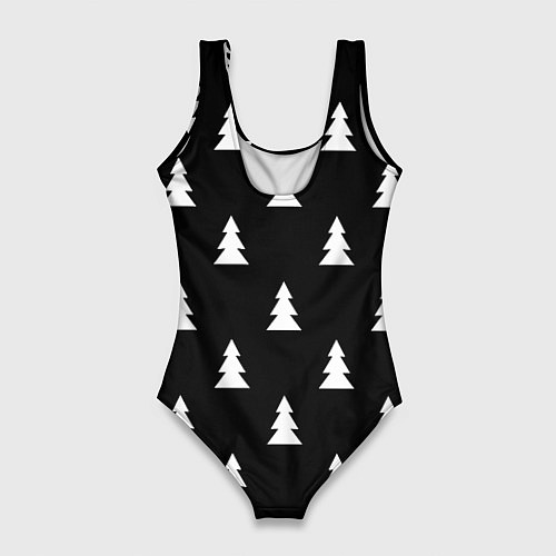 Женский купальник-боди Ювентус ёлочки паттерн / 3D-принт – фото 2