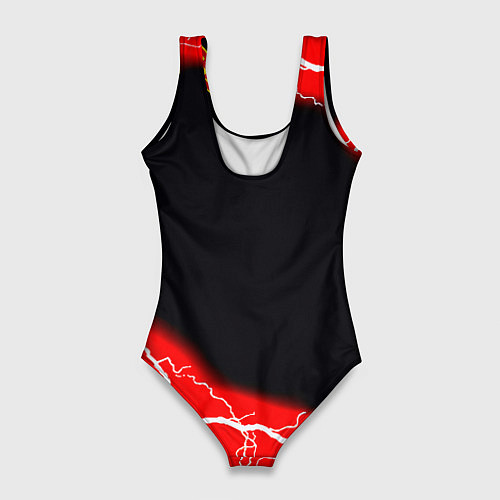 Женский купальник-боди Манчестер Юнайтед шторм молнии / 3D-принт – фото 2