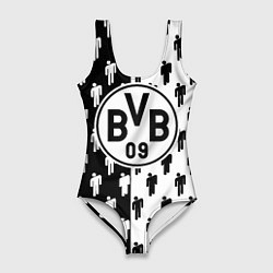 Женский купальник-боди Borussia черно белые люди