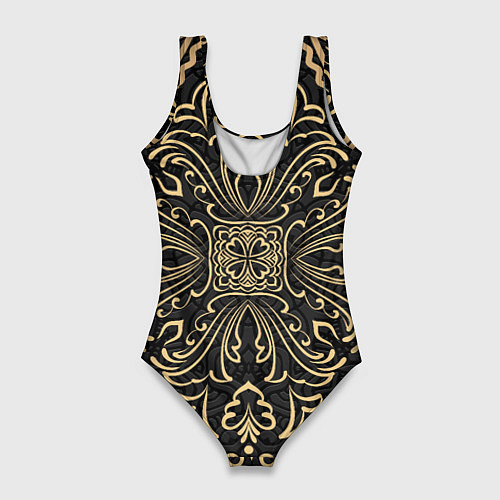 Женский купальник-боди Орнамент славянский позолота / 3D-принт – фото 2