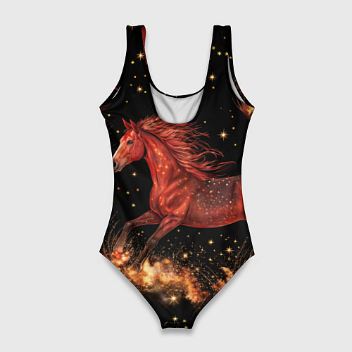 Женский купальник-боди Огненные лошади - паттерн / 3D-принт – фото 2
